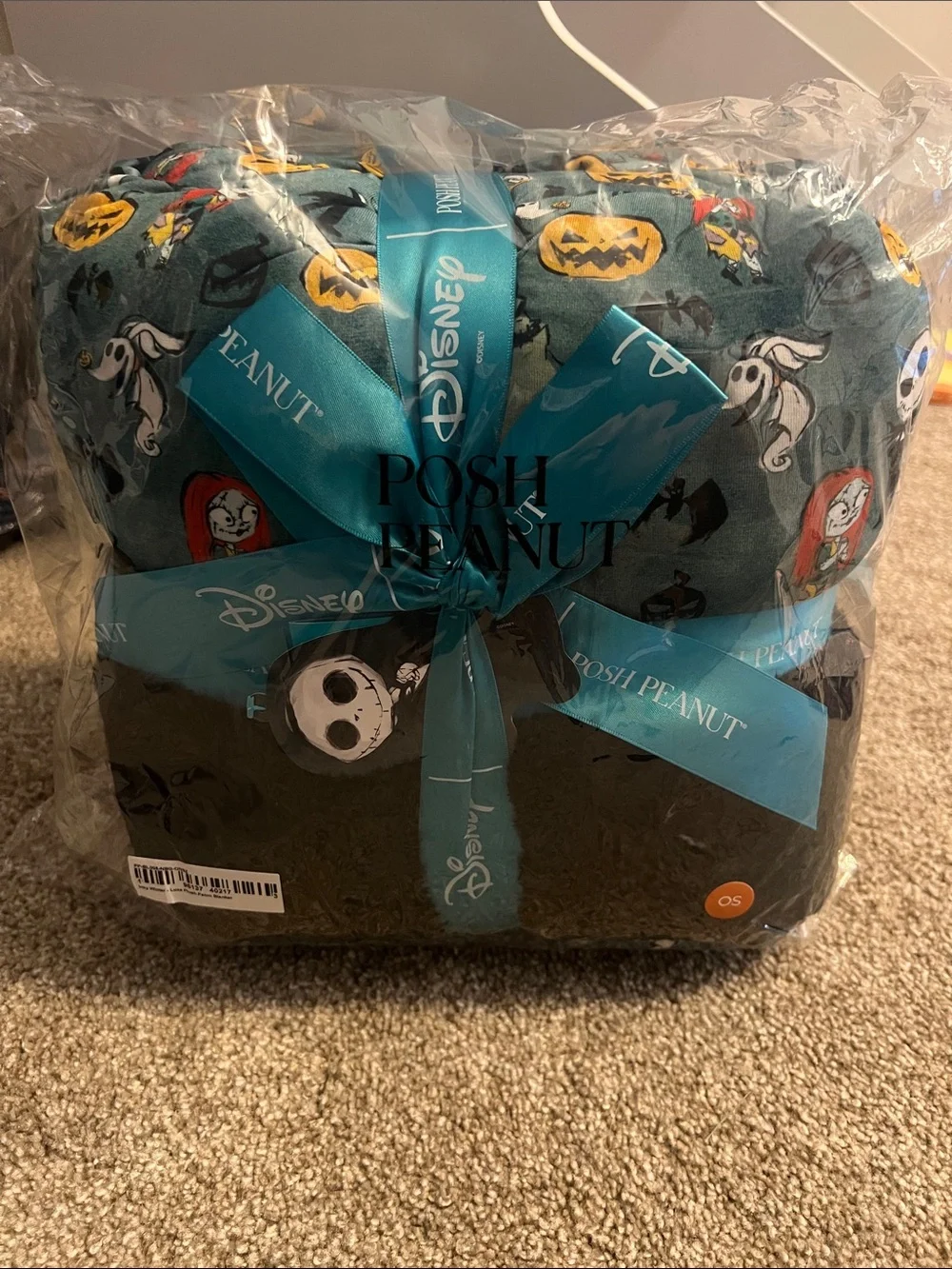 Posh Peanut Teal & Black Disney Nightmare Before Christmas Blanket